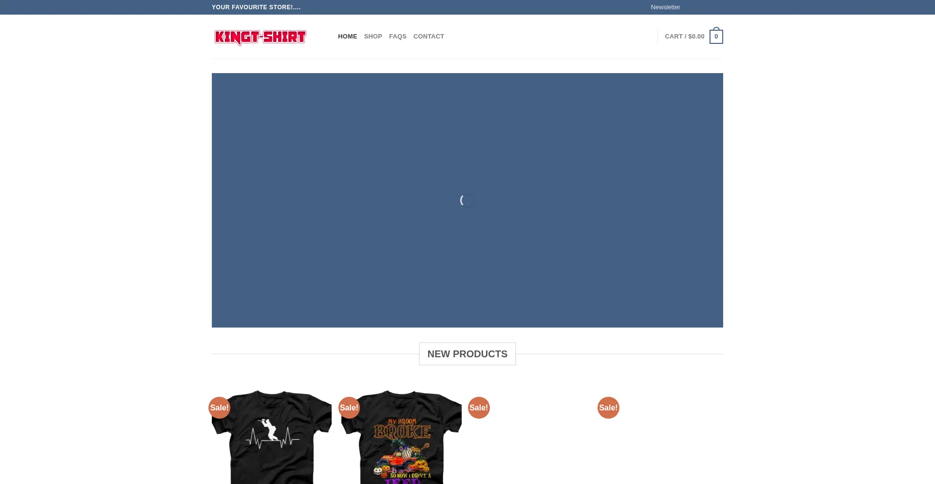 Website screenshot of Kingt-shirt.com
