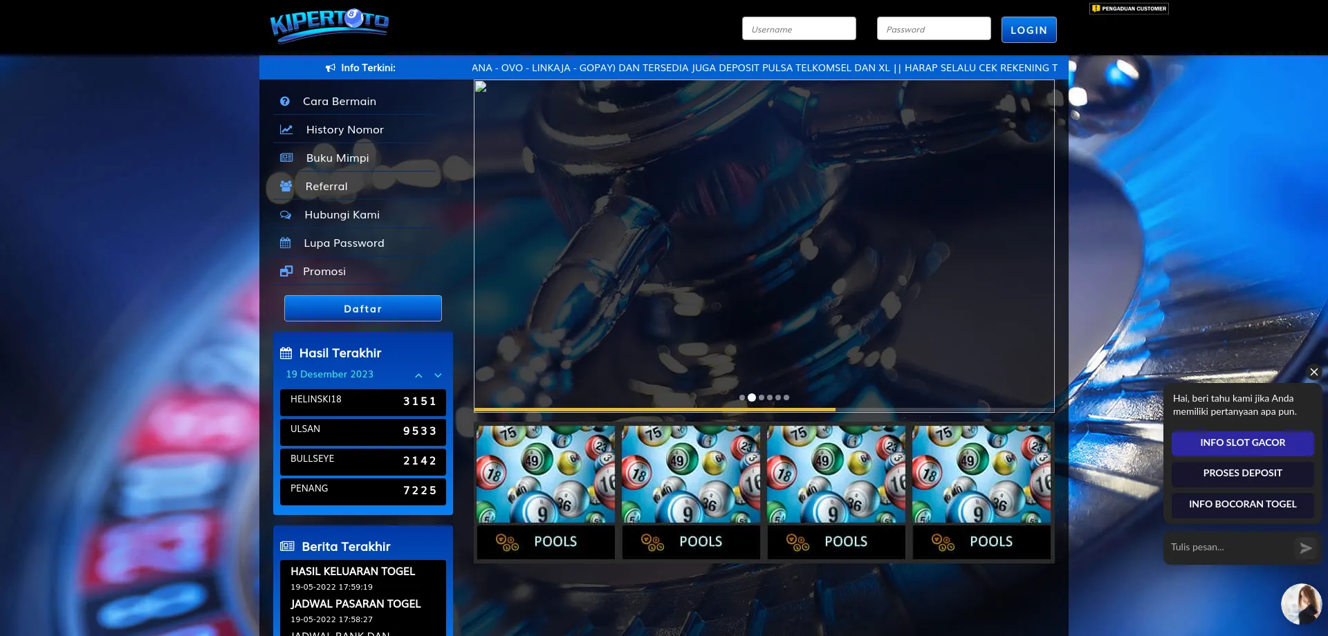 Website screenshot of Kipertoto.top