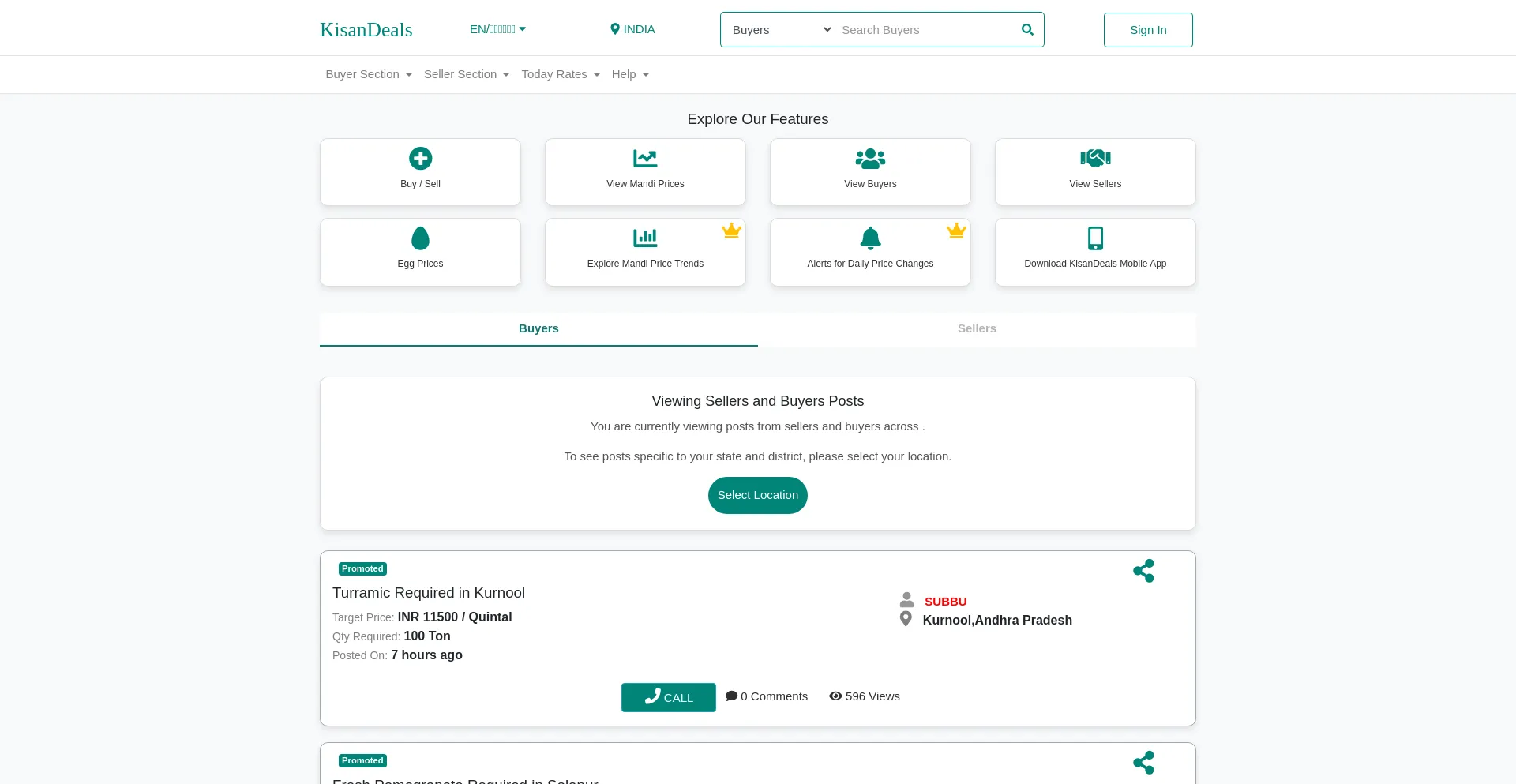 Website screenshot of Kisandeals.com