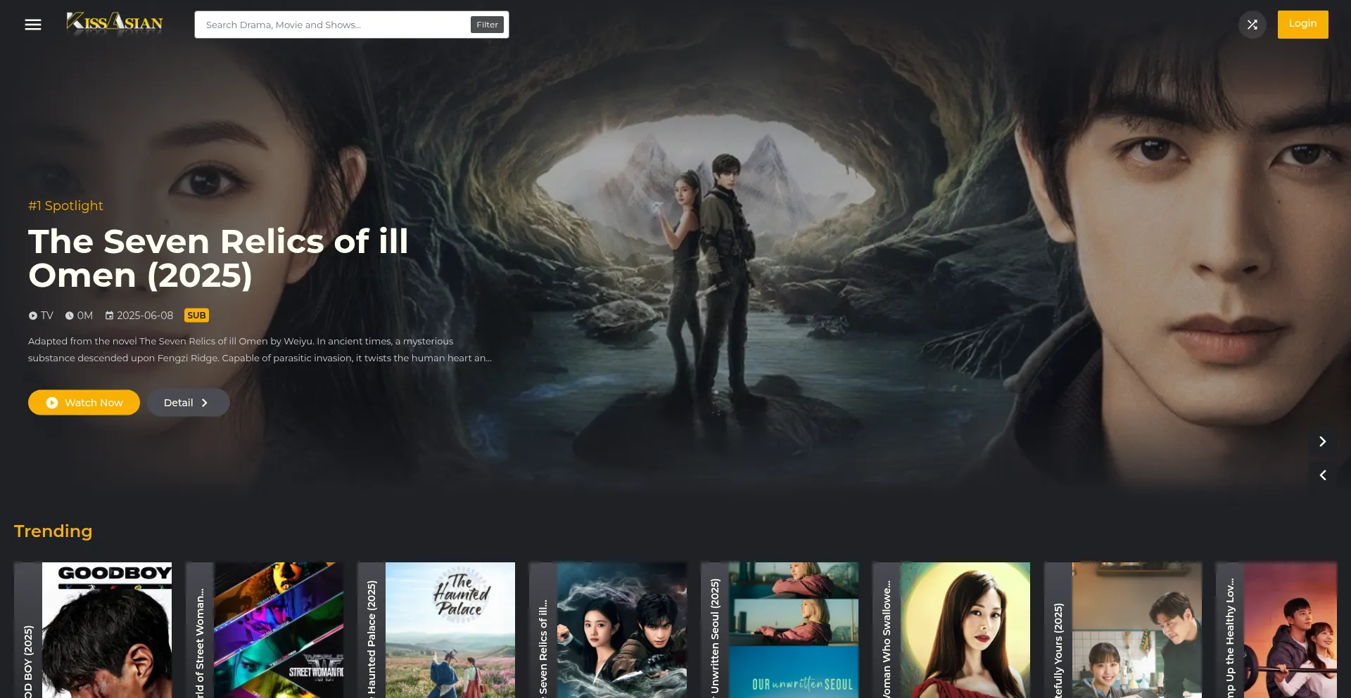 Website screenshot of Kissasian.com.tw