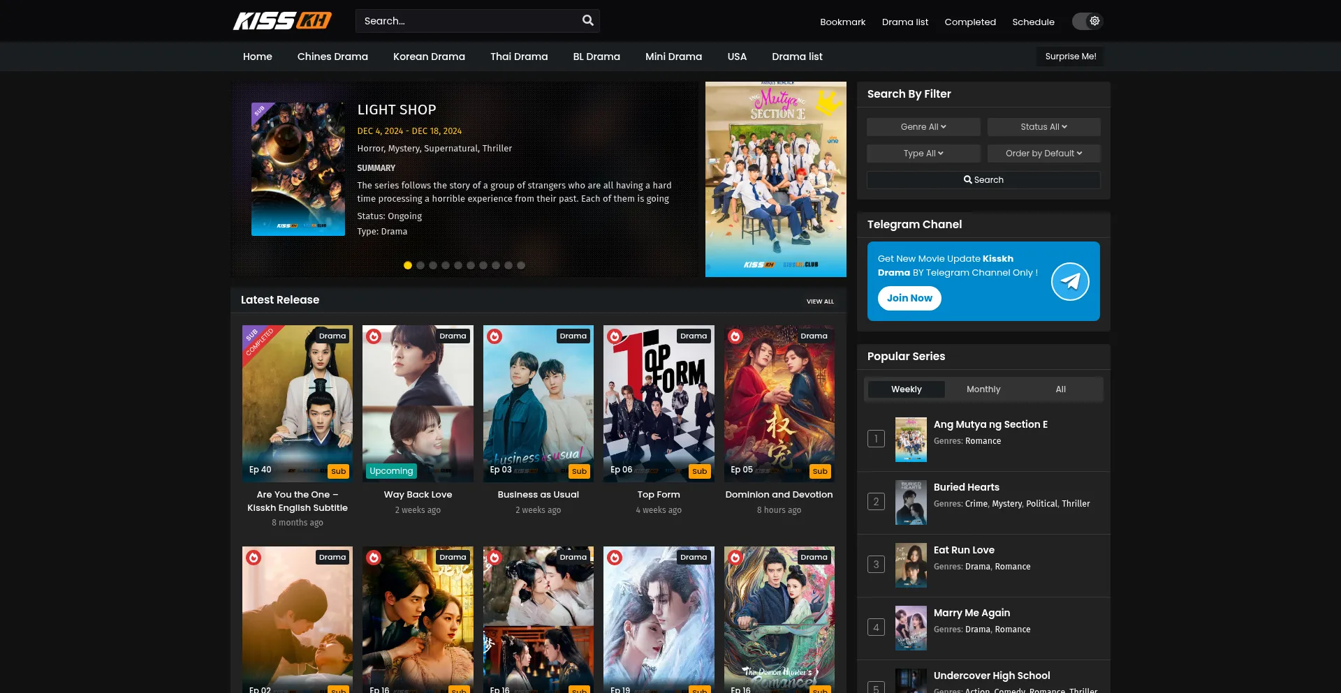 Website screenshot of Kisskh.club