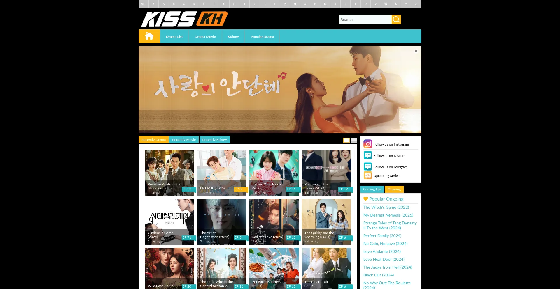 Website screenshot of Kisskh.living
