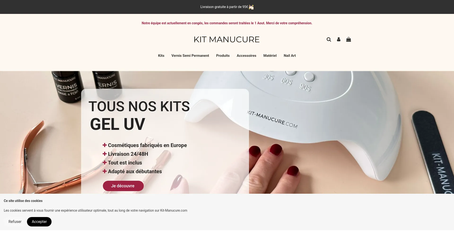 Website screenshot of Kit-manucure.com