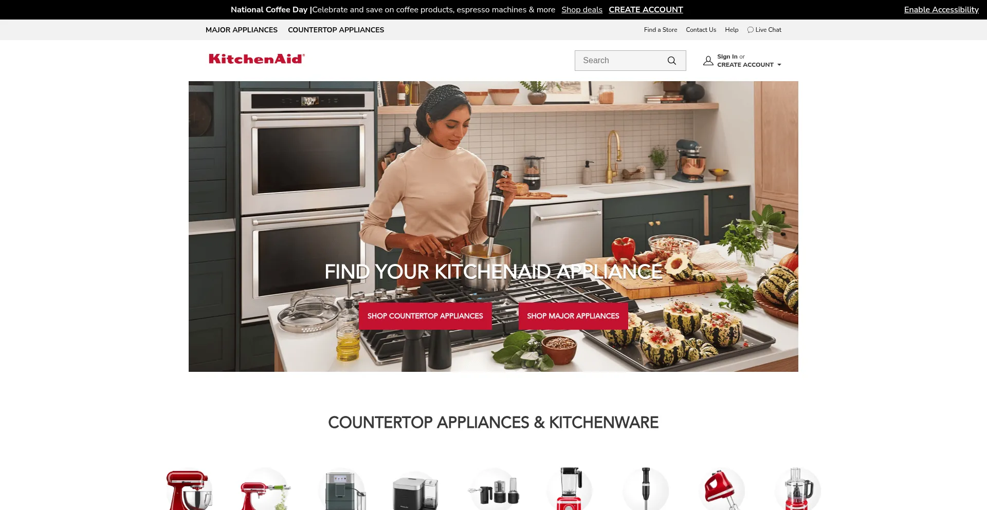 Kitchenaid.com Screenshot