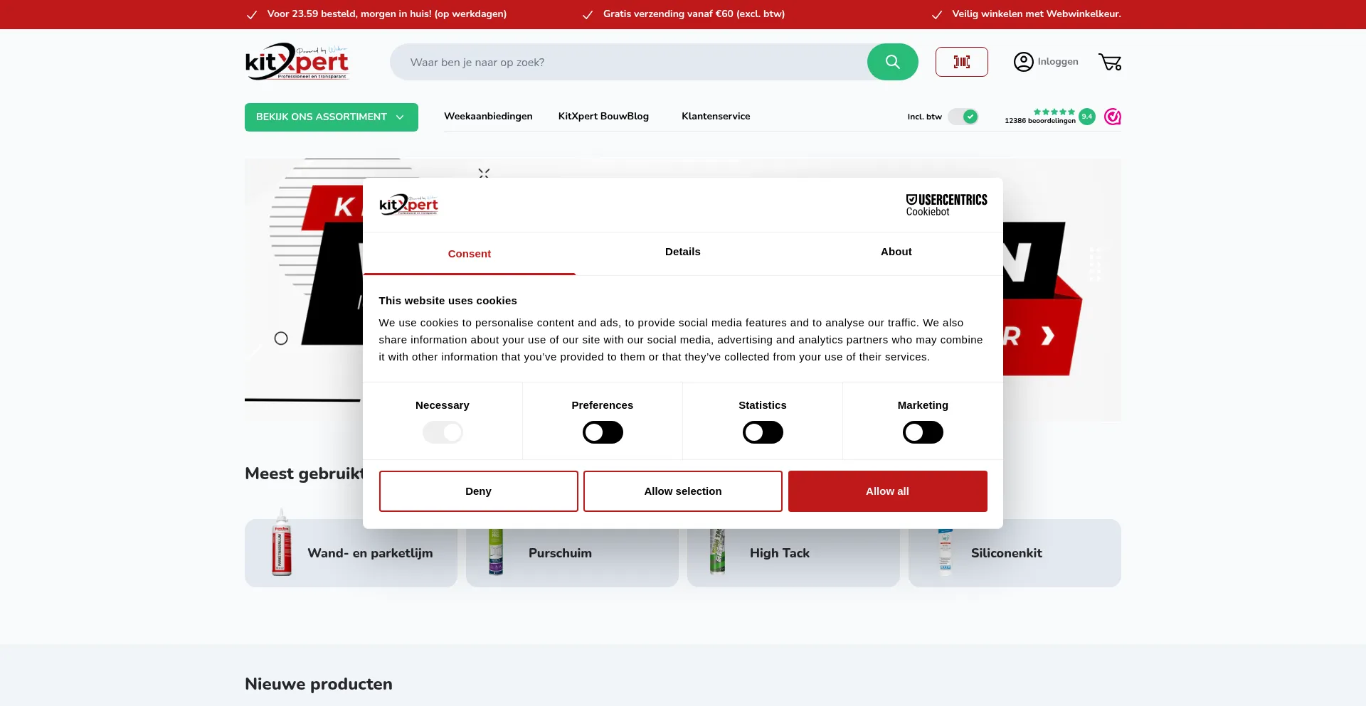Website screenshot of Kitxpert.nl