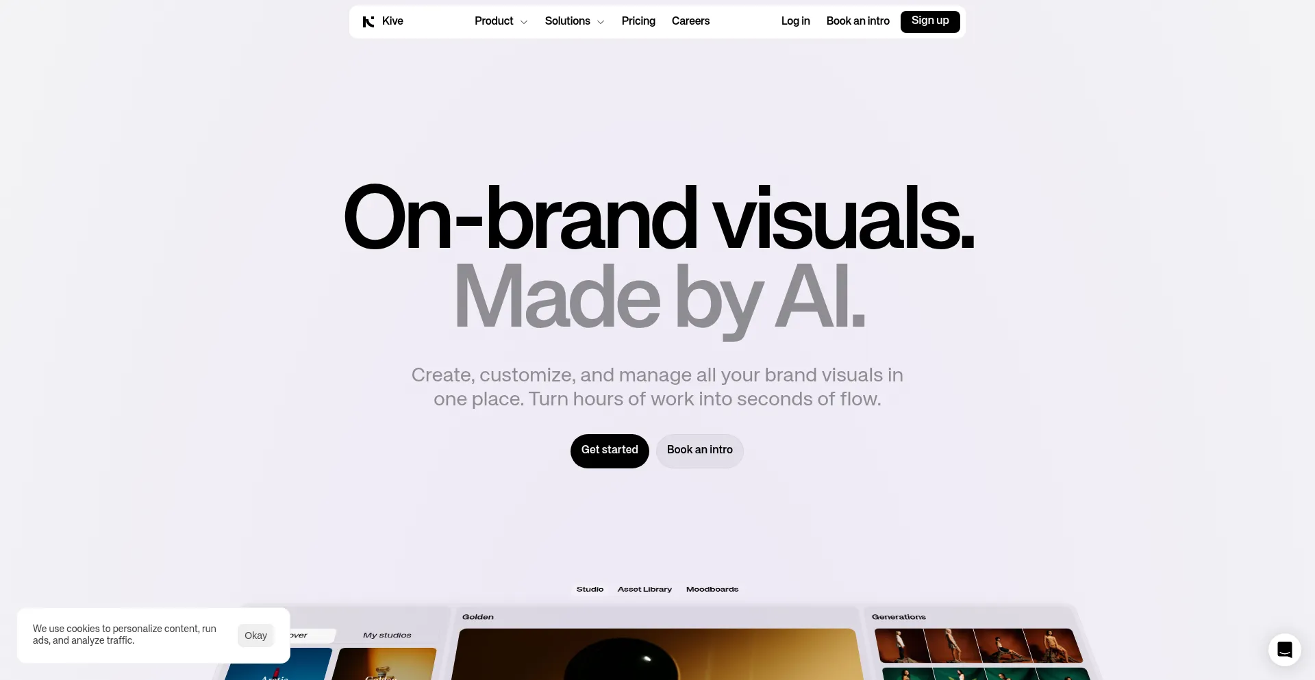 Website screenshot of Kive.ai