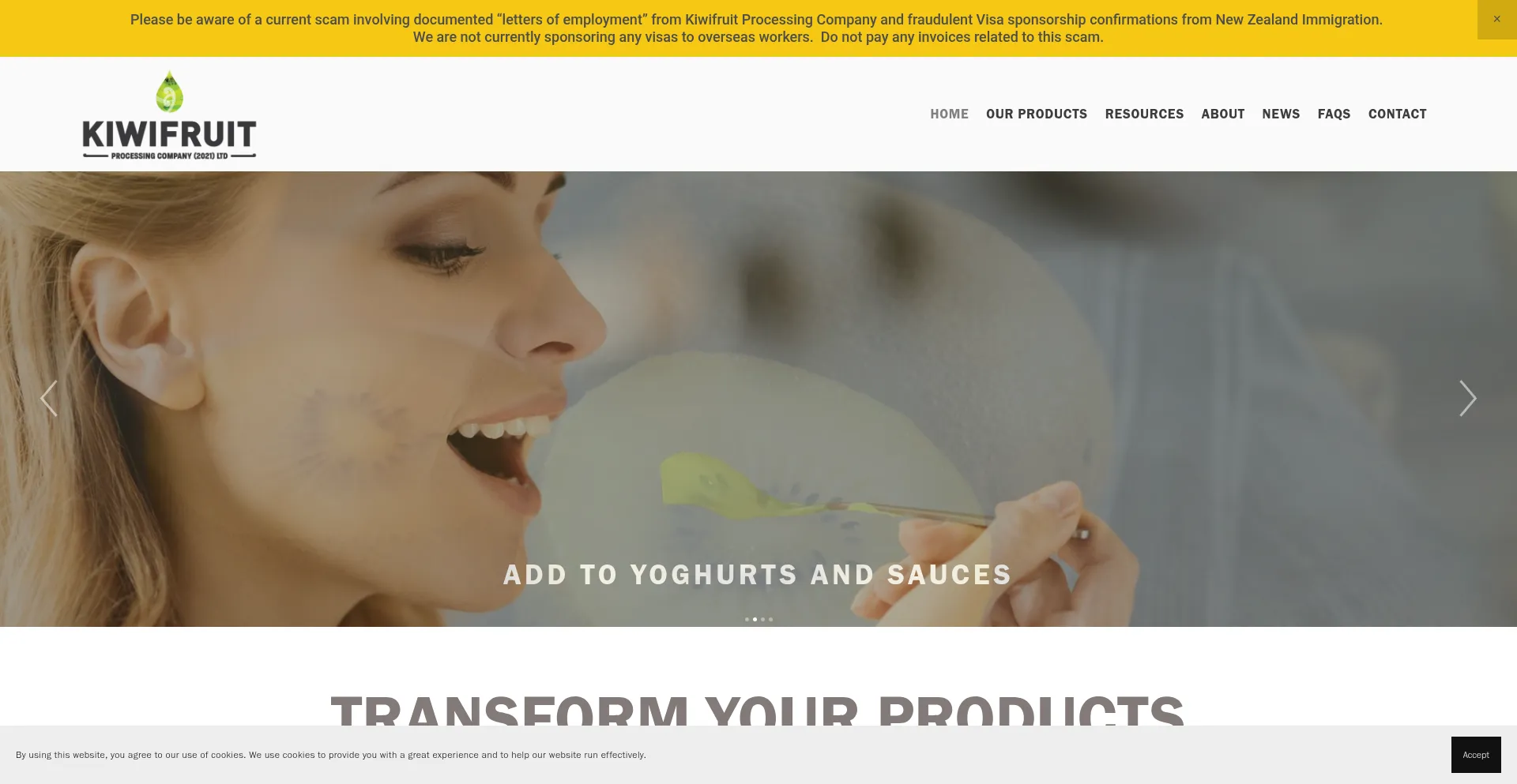 Website screenshot of Kiwifruitz.co.nz