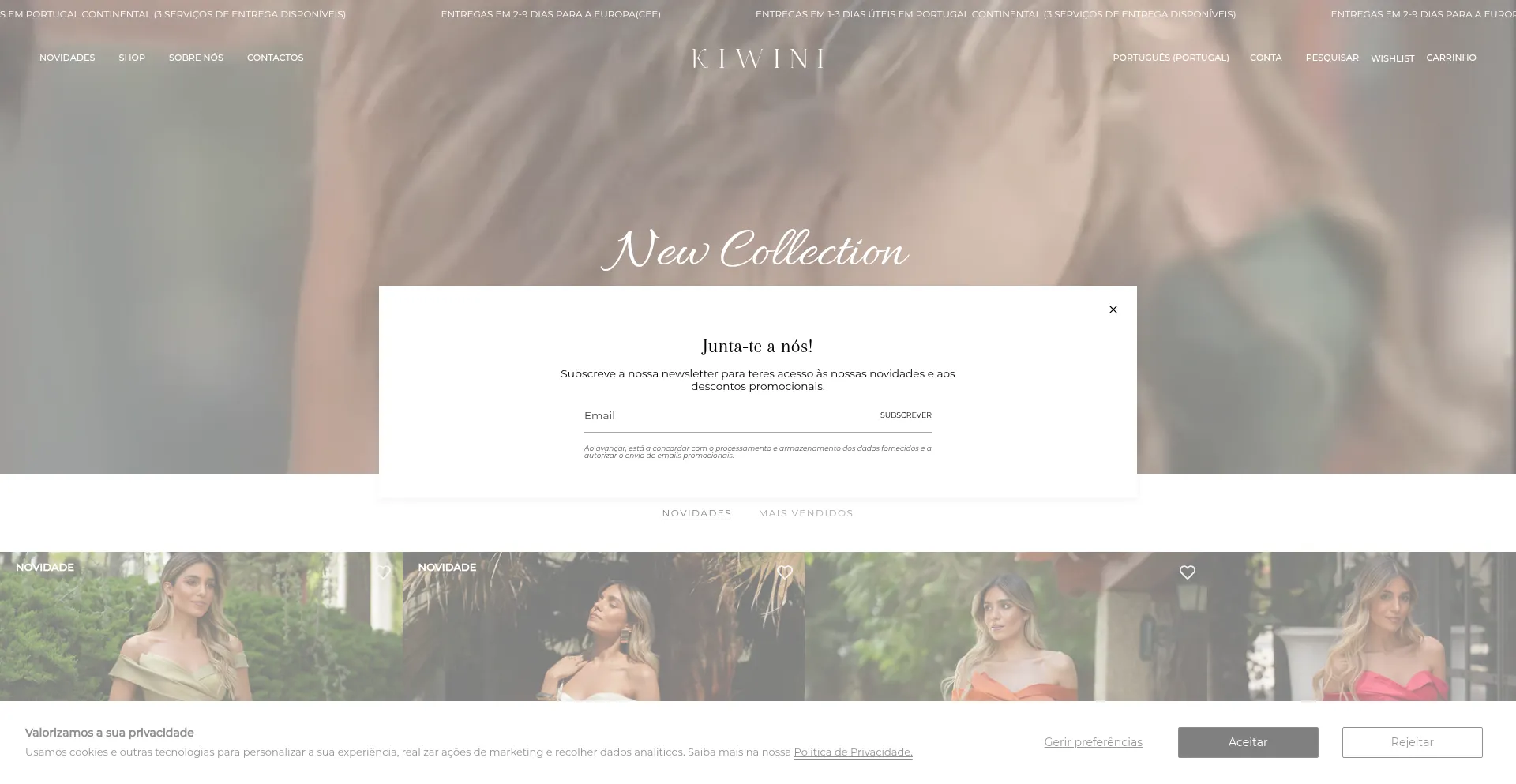 Website screenshot of Kiwinithelabel.com