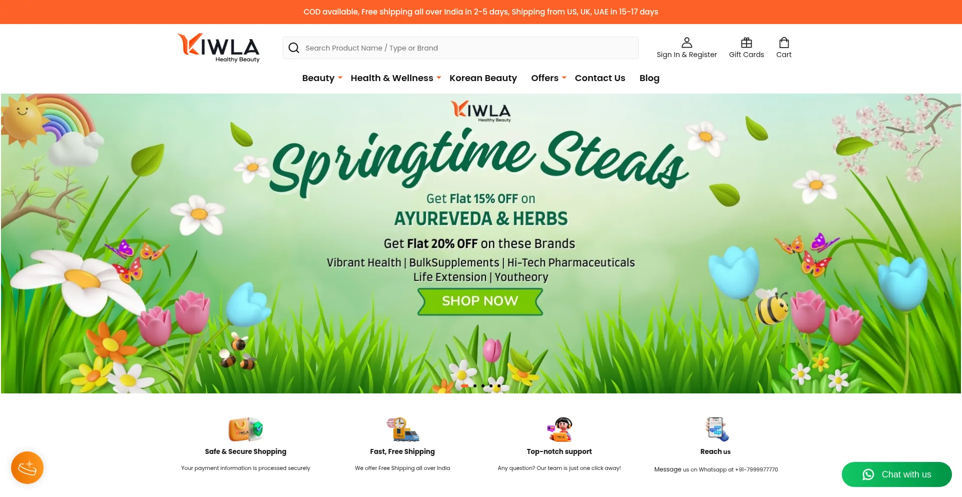 Website screenshot of Kiwla.com