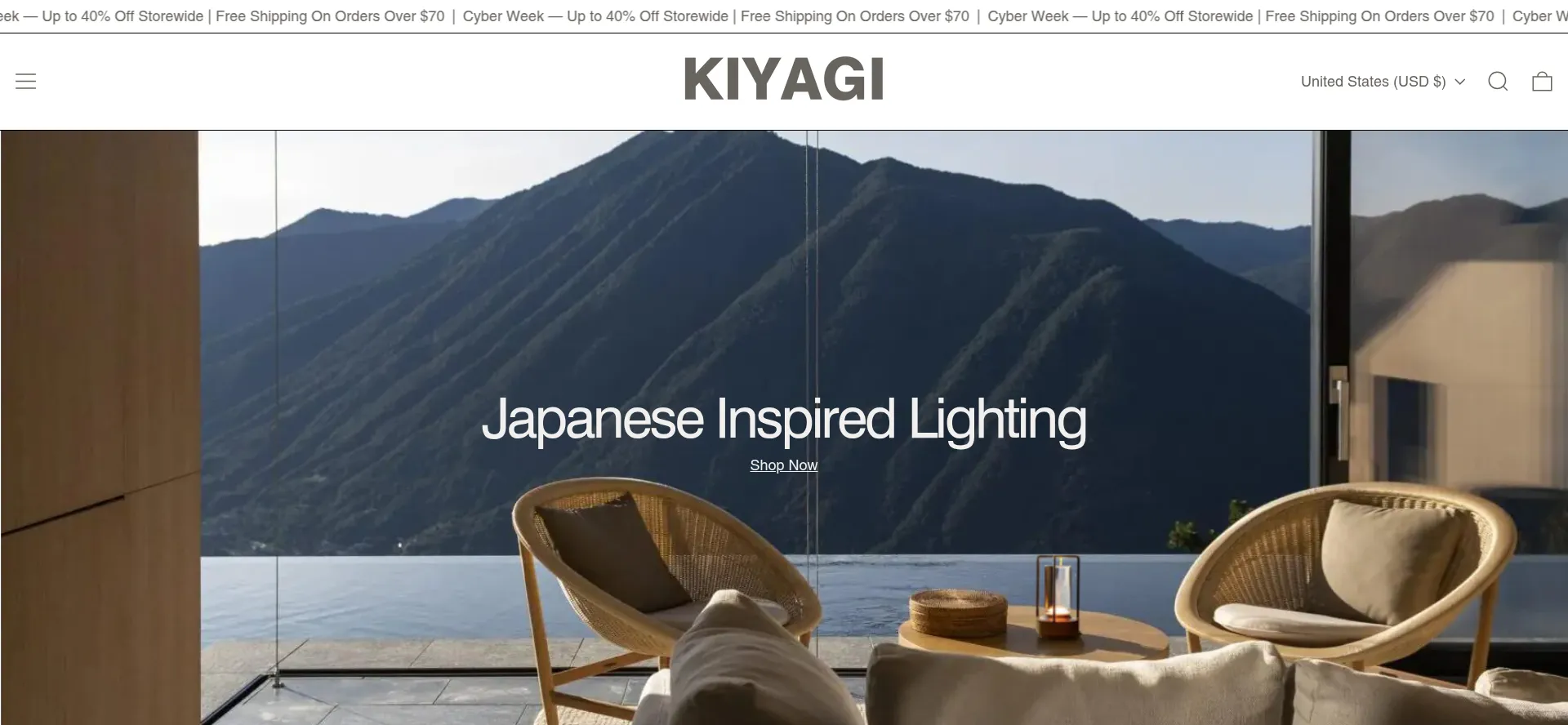 Website screenshot of Kiyagilights.com