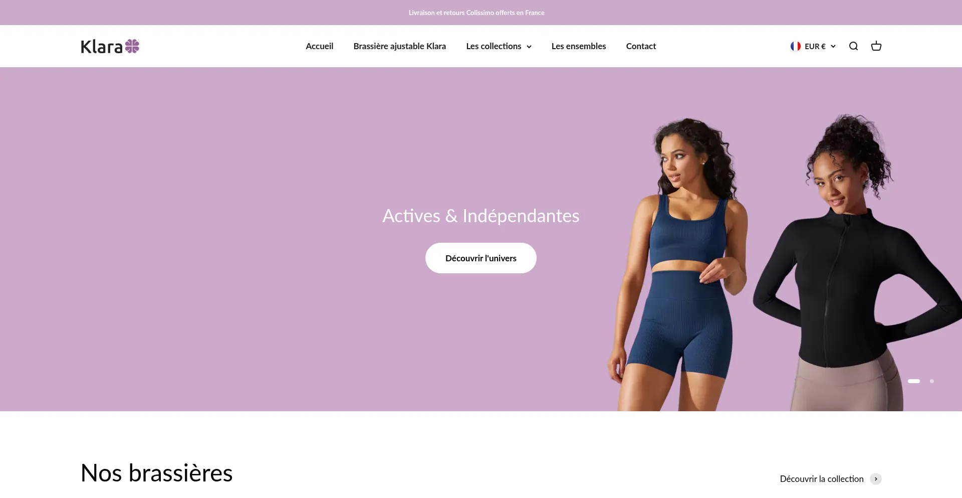 Website screenshot of Klarafit.fr