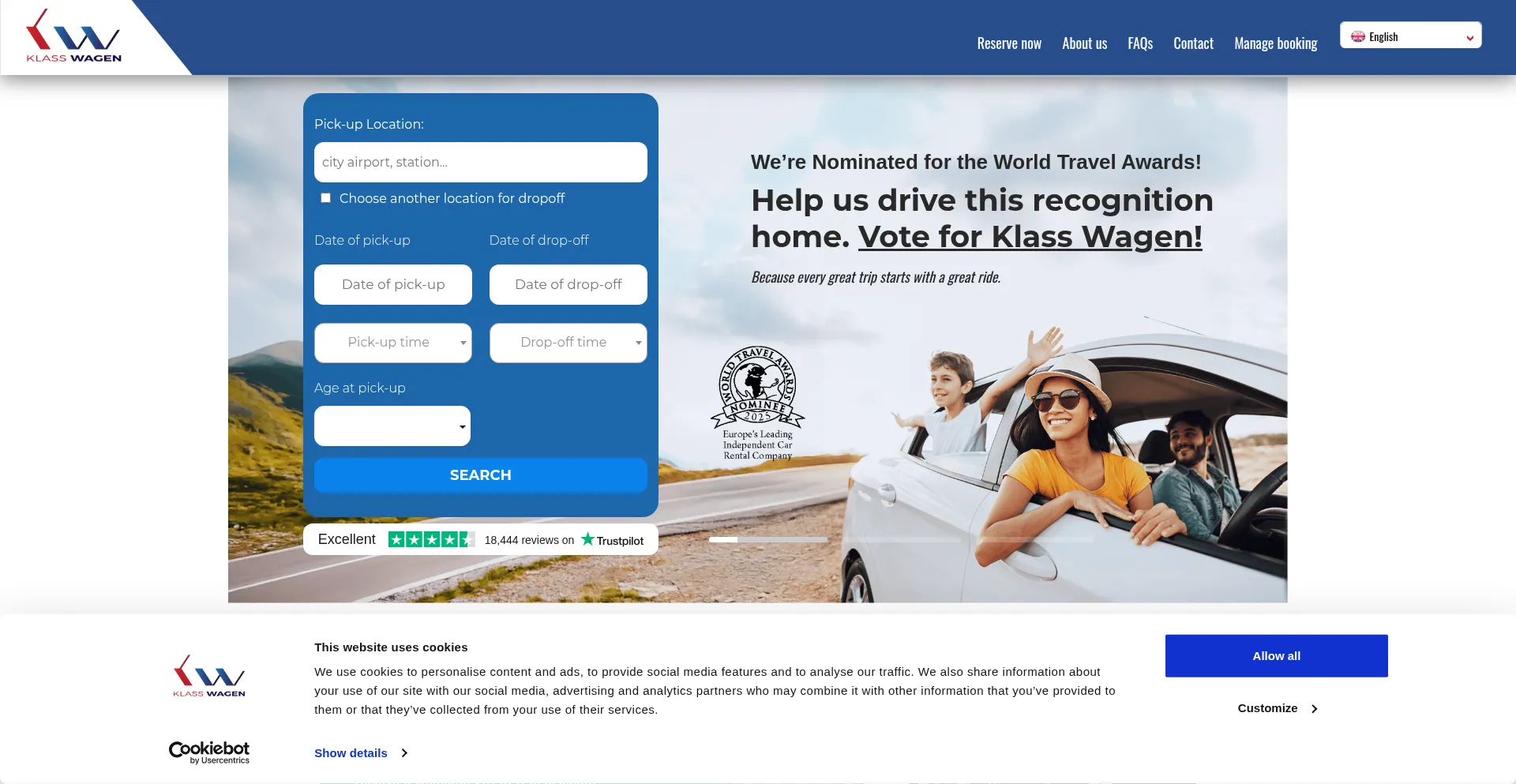 Website screenshot of Klasswagen.com