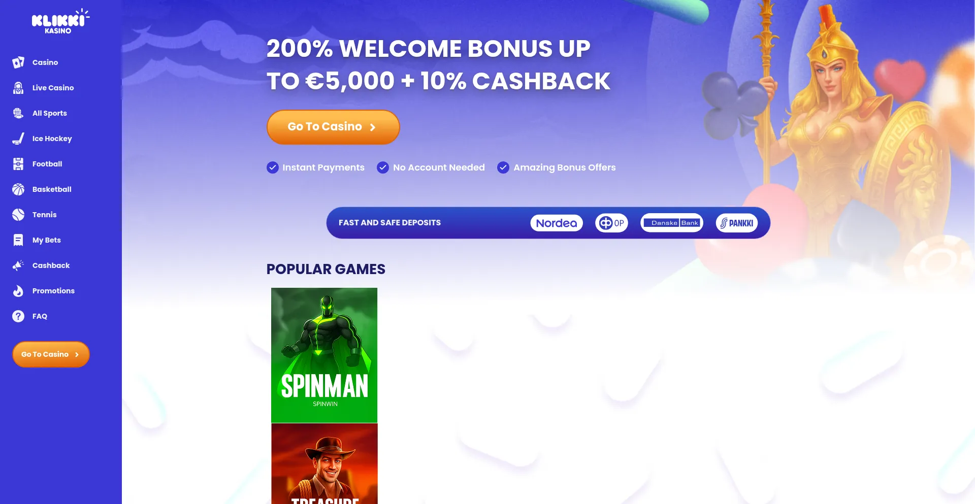 Klikkikasino.com Screenshot