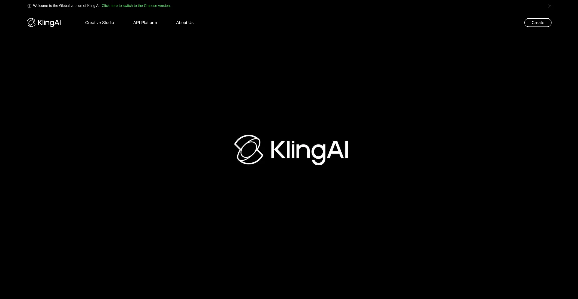Website screenshot of Klingai.com