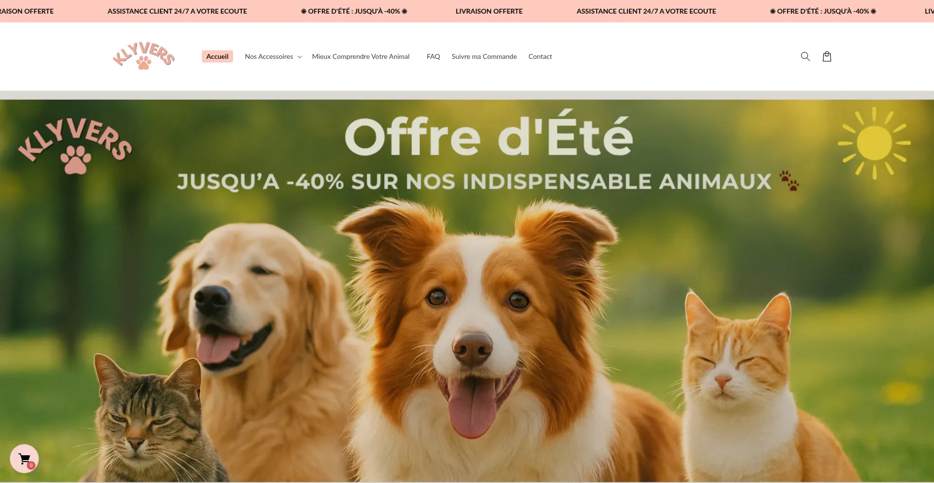 Website screenshot of Klyvers.com