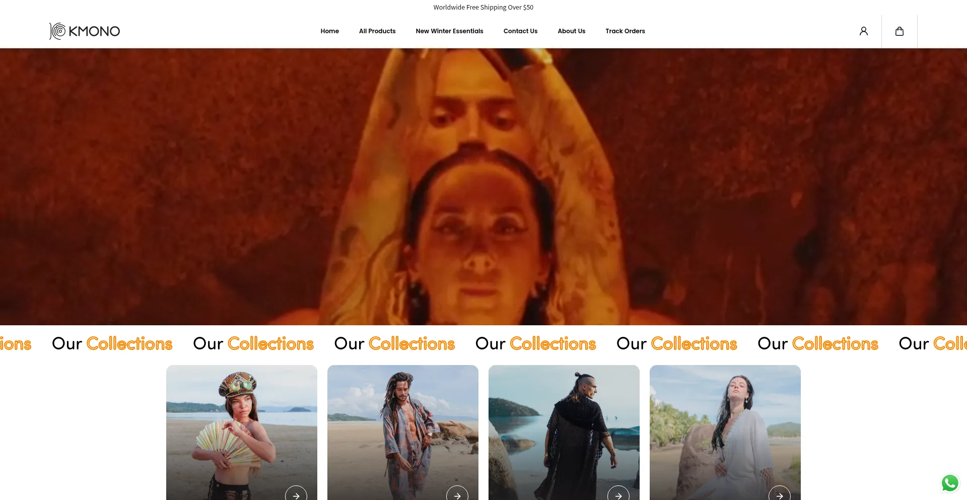 Website screenshot of Kmono.store