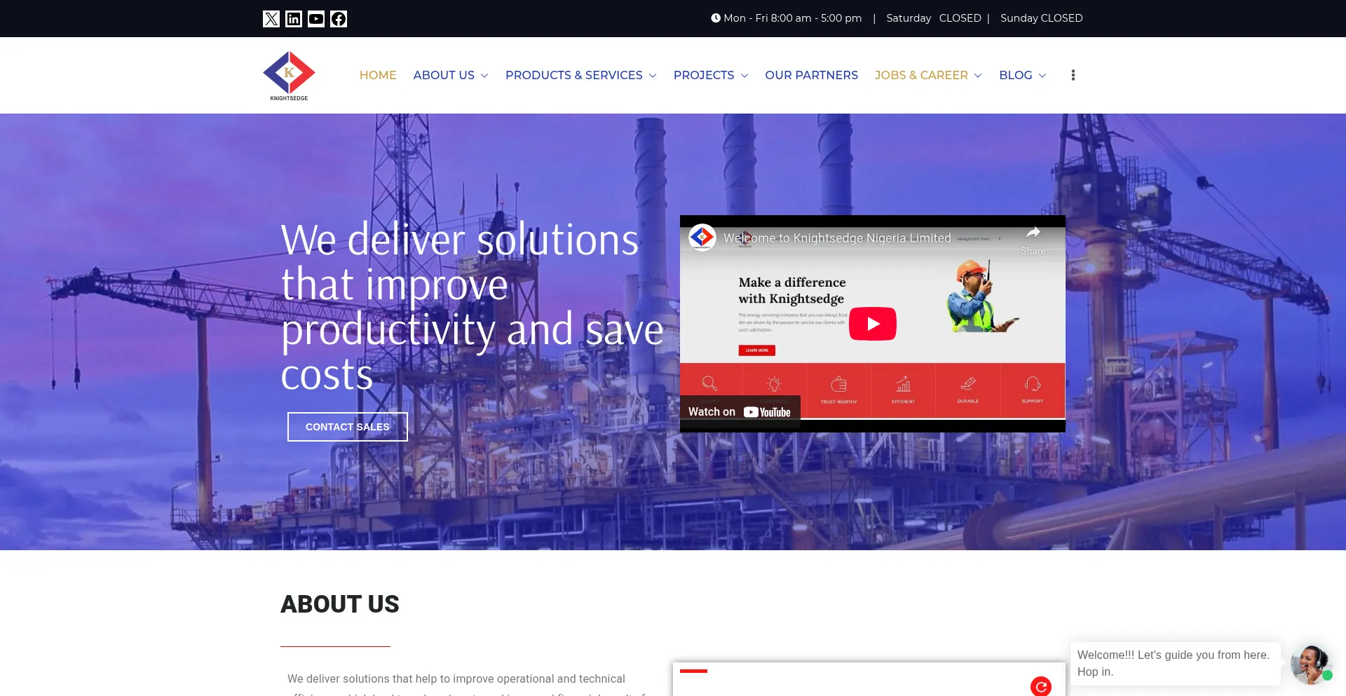 Website screenshot of Knightsedgenigeria.com