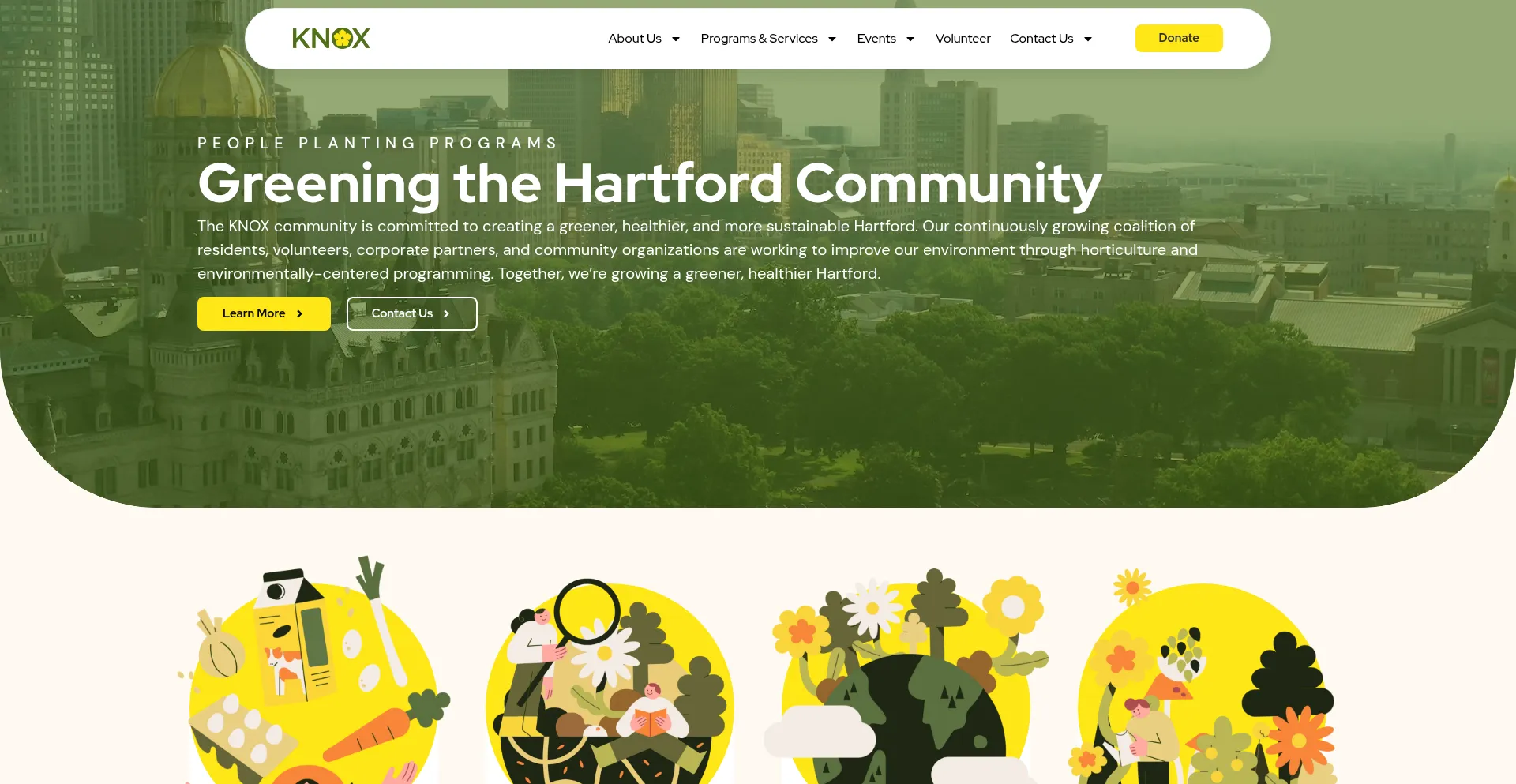 Website screenshot of Knoxhartford.org