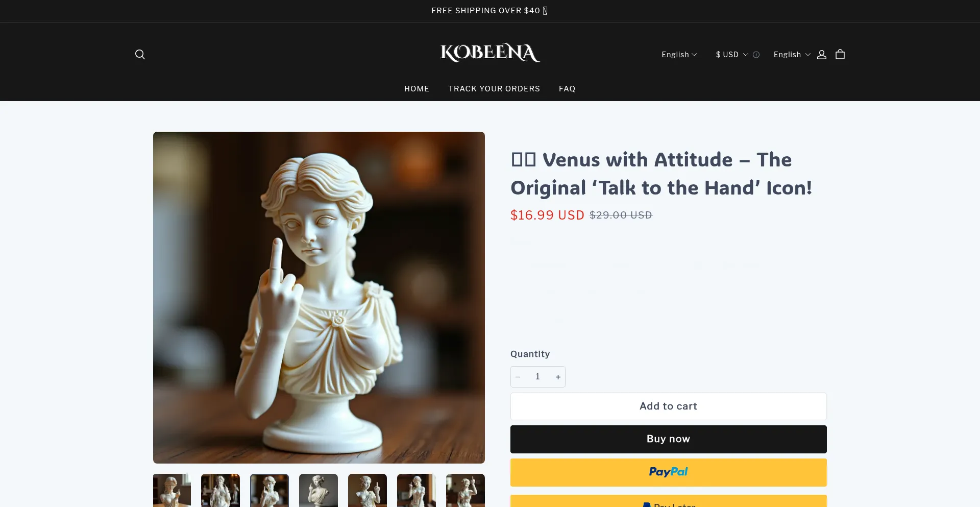 Website screenshot of Kobeena.co