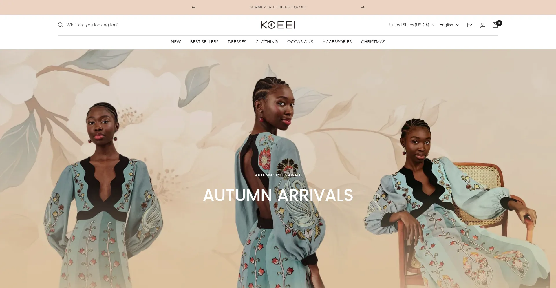 Website screenshot of Koeei.com