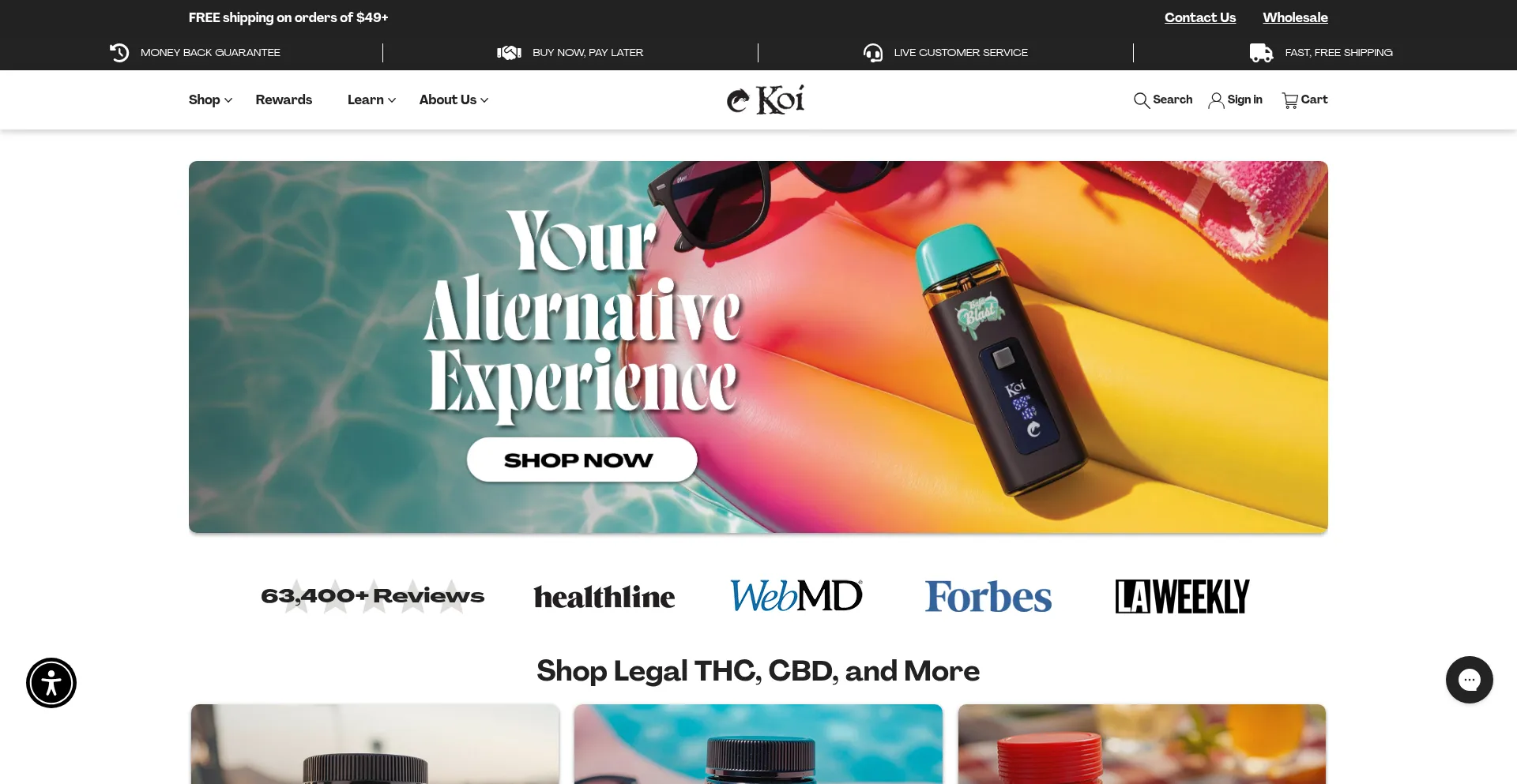 Koicbd.com Screenshot