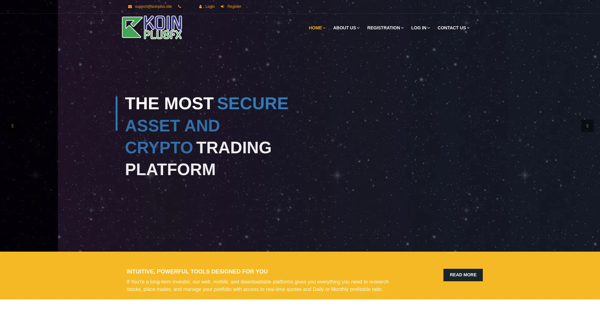Website screenshot of Koinplusfx.site