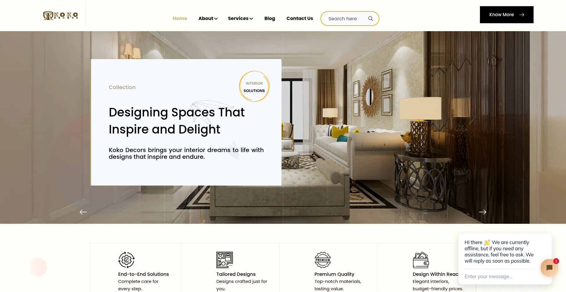 Website screenshot of Kokodecors.com