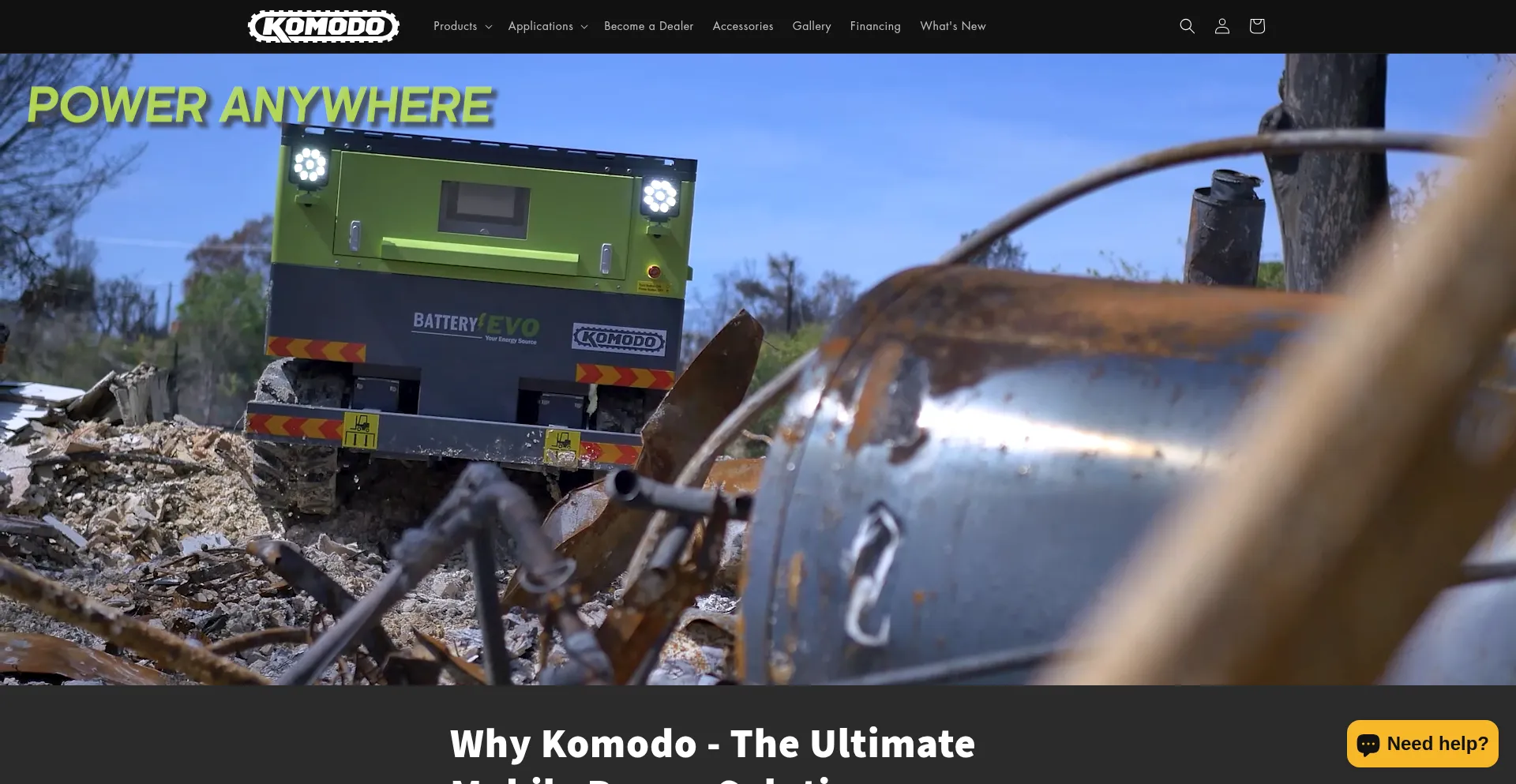 Website screenshot of Komodosystem.com