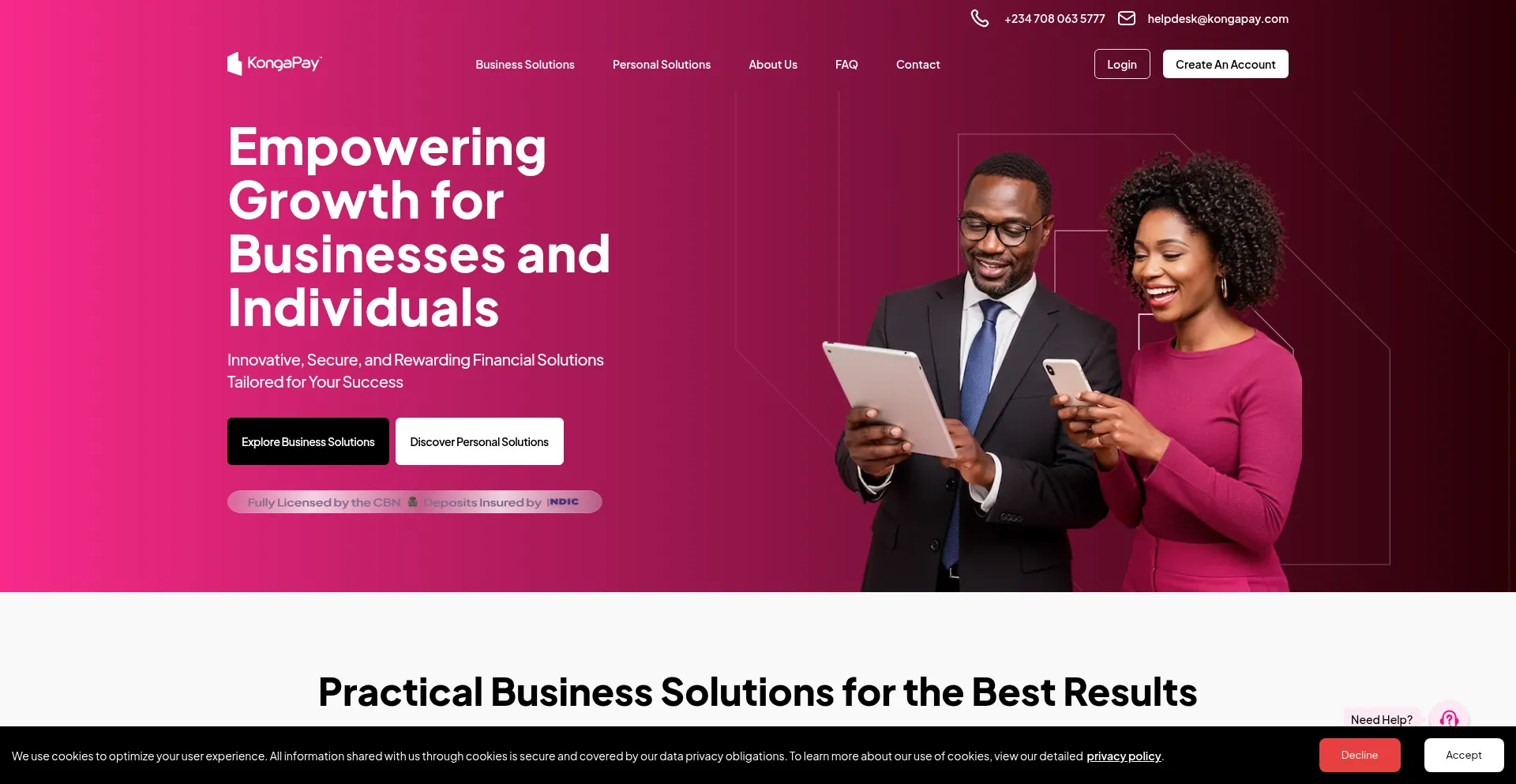 Website screenshot of Kongapay.com