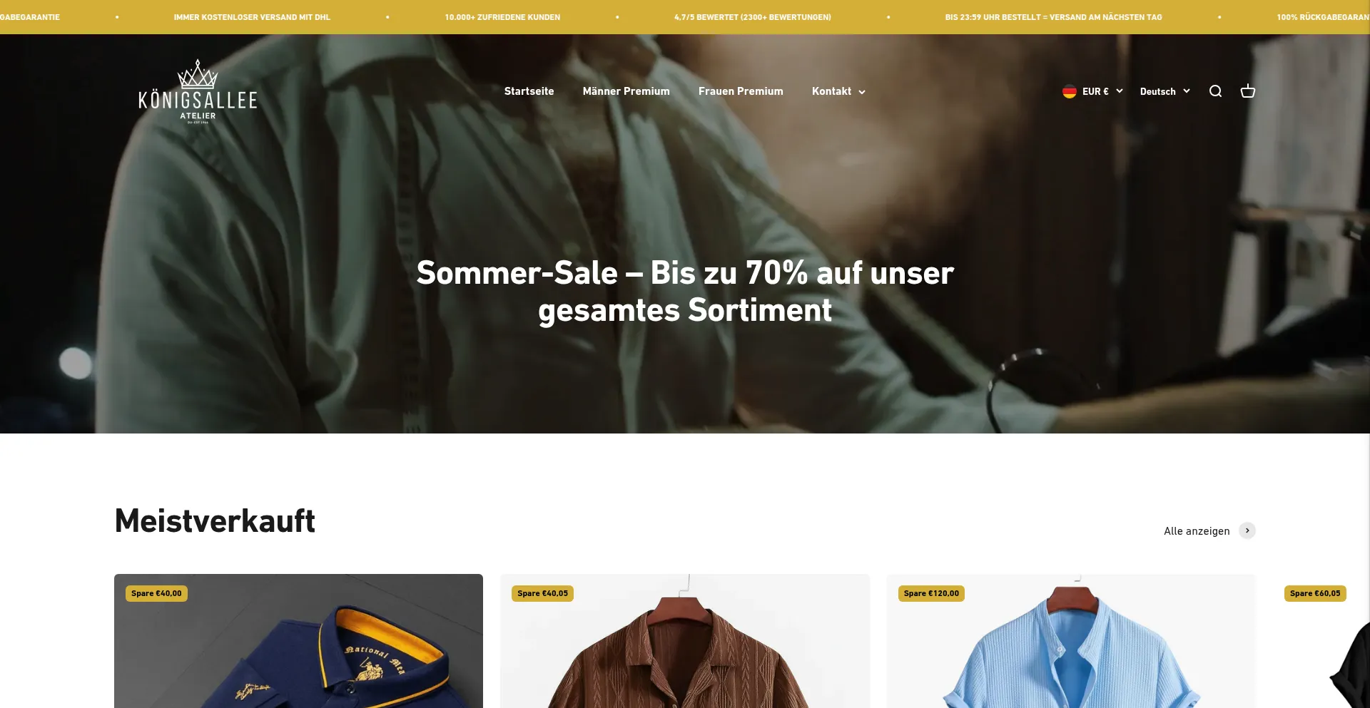 Website screenshot of Konigsalleeatelier.com