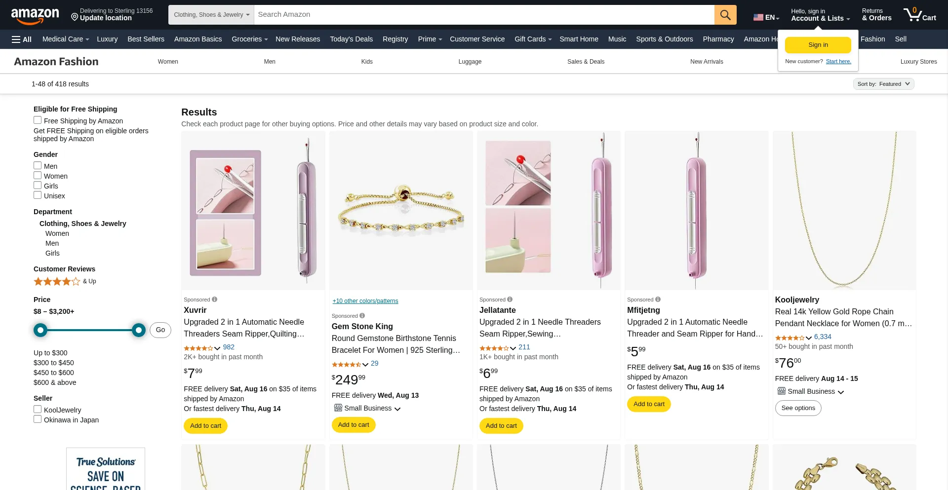 Website screenshot of Kooljewelry.com