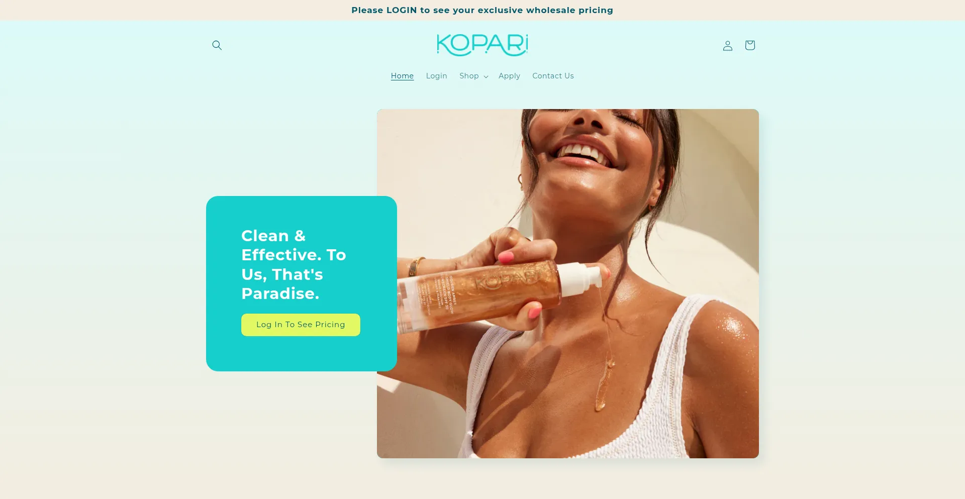 Koparibeautywholesale.com Screenshot