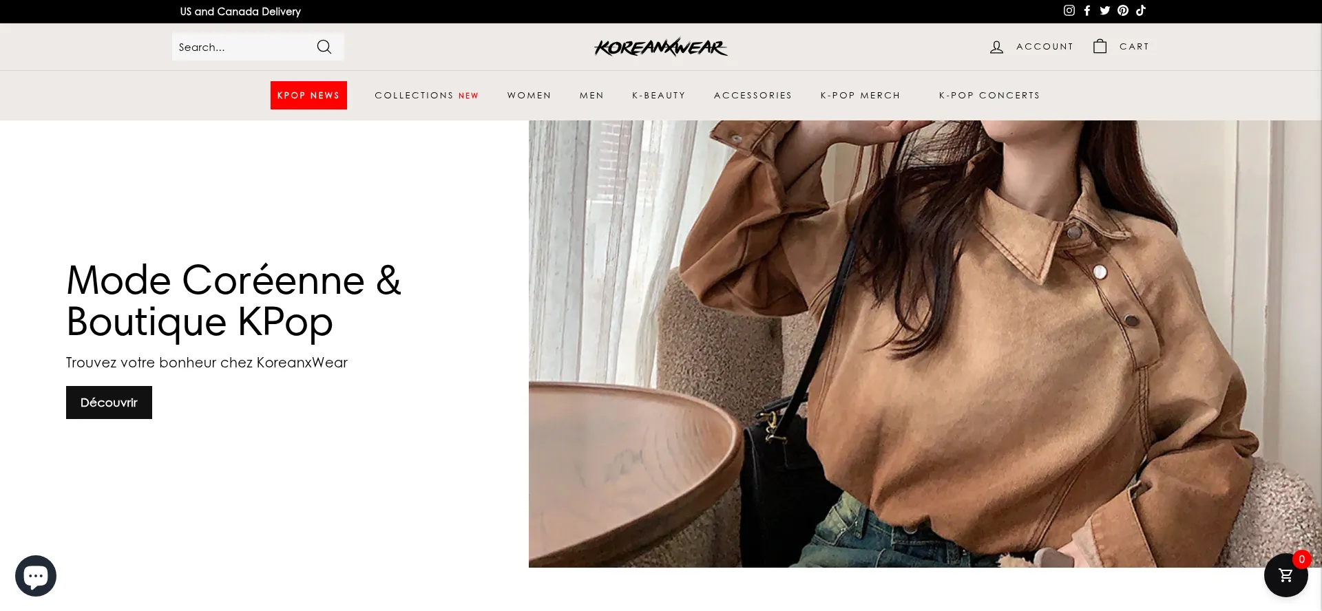 Website screenshot of Koreanxwear.com