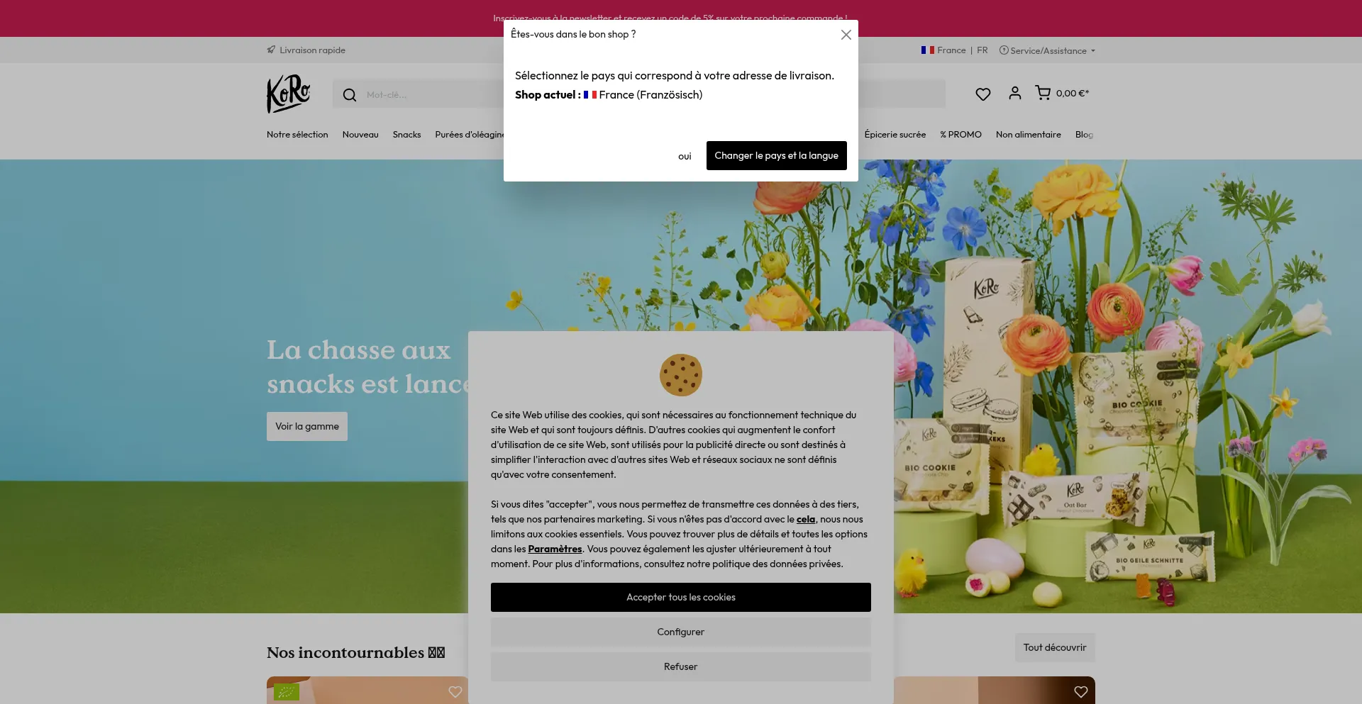 Website screenshot of Koro.fr