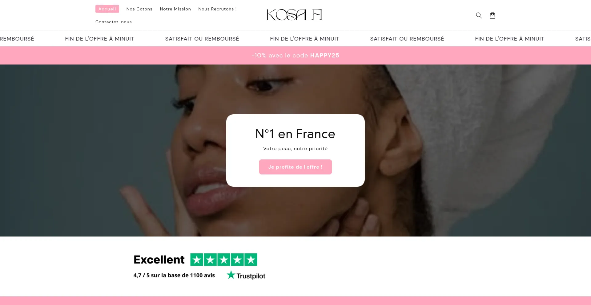 Website screenshot of Kosalei.com