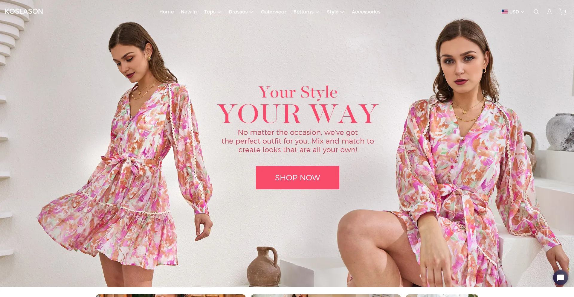 Website screenshot of Koseason.com