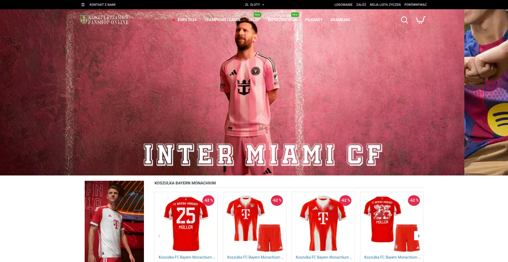 Website screenshot of Koszulkizamow.com