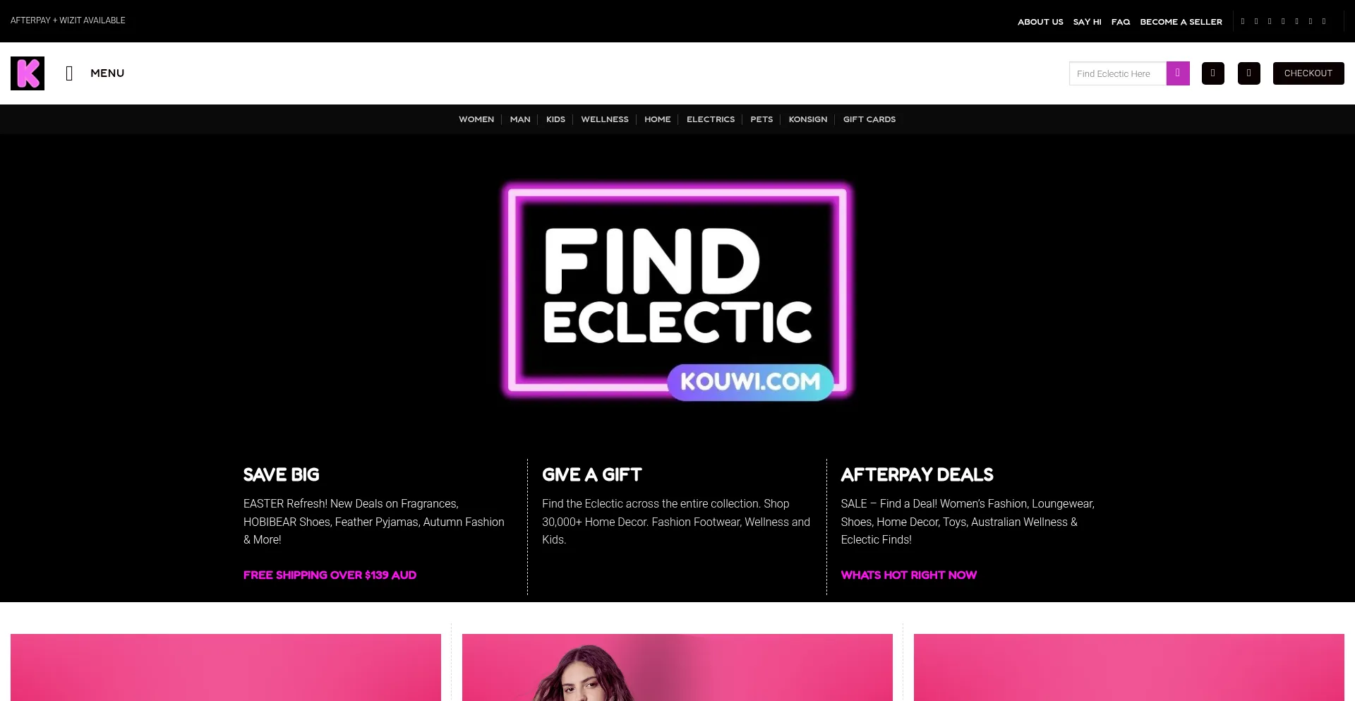 Website screenshot of Kouwi.com
