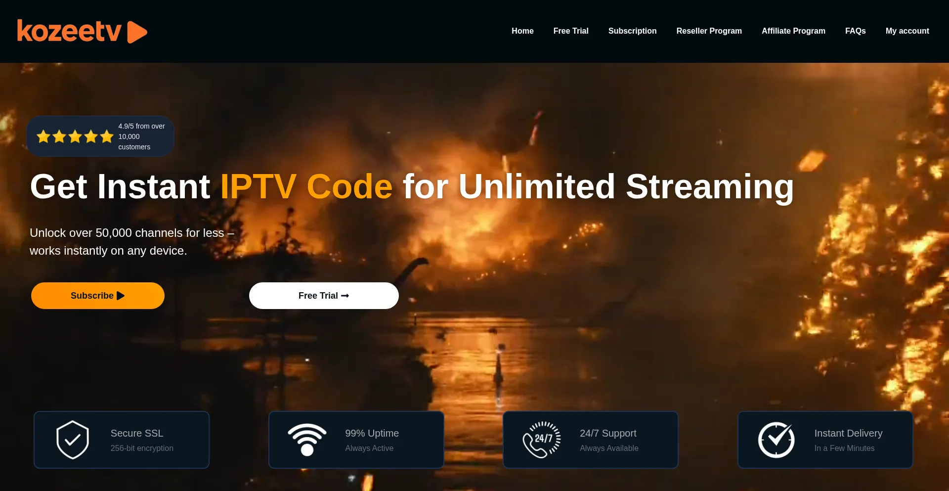 Website screenshot of Kozeetv.com