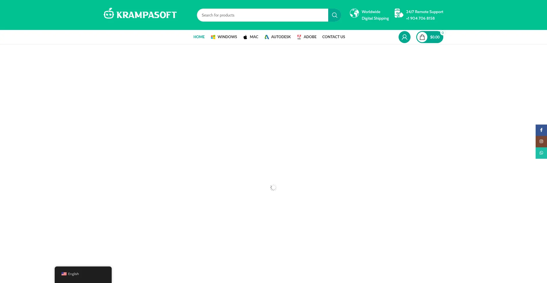 Website screenshot of Krampasoft.com