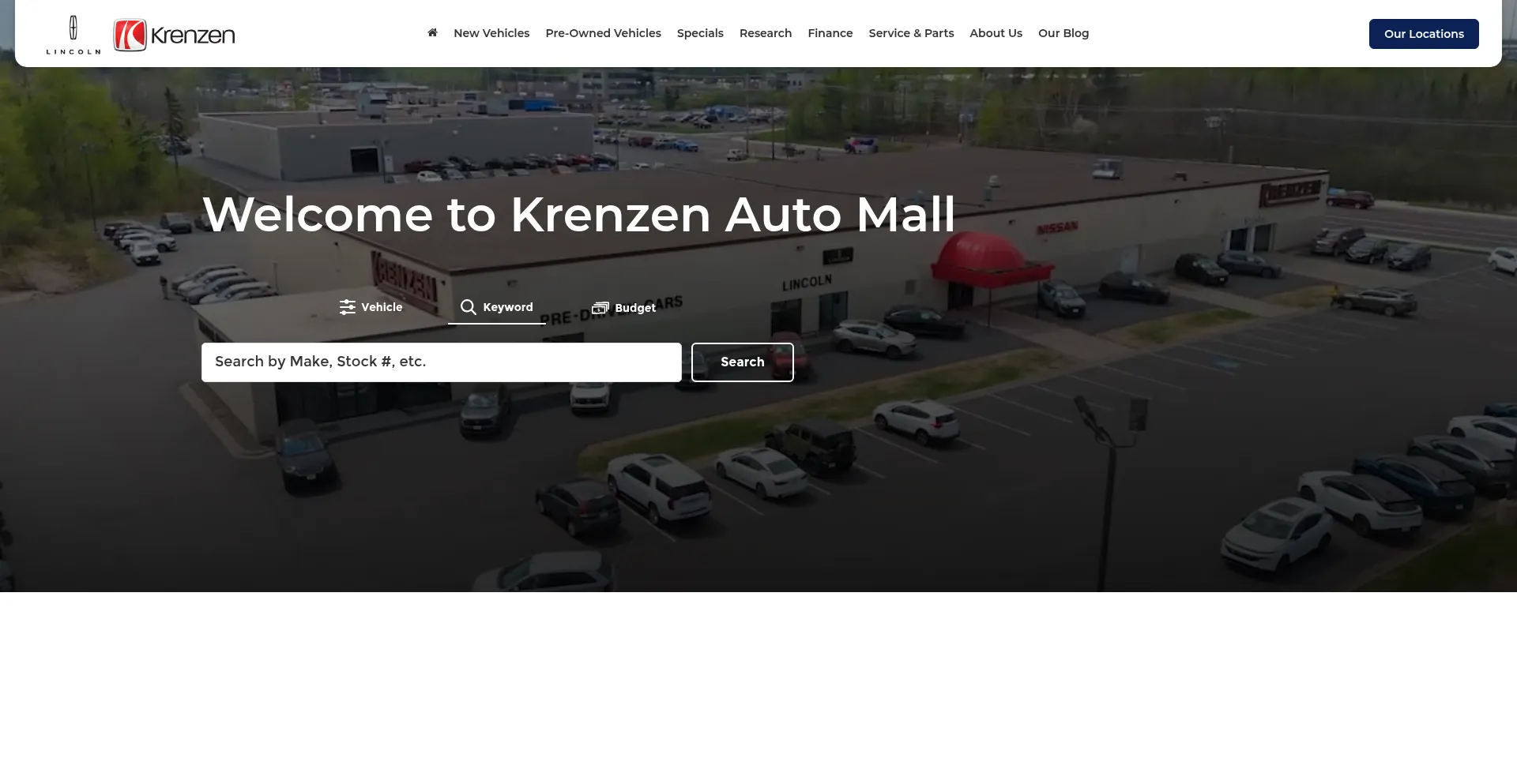 Website screenshot of Krenzen.com