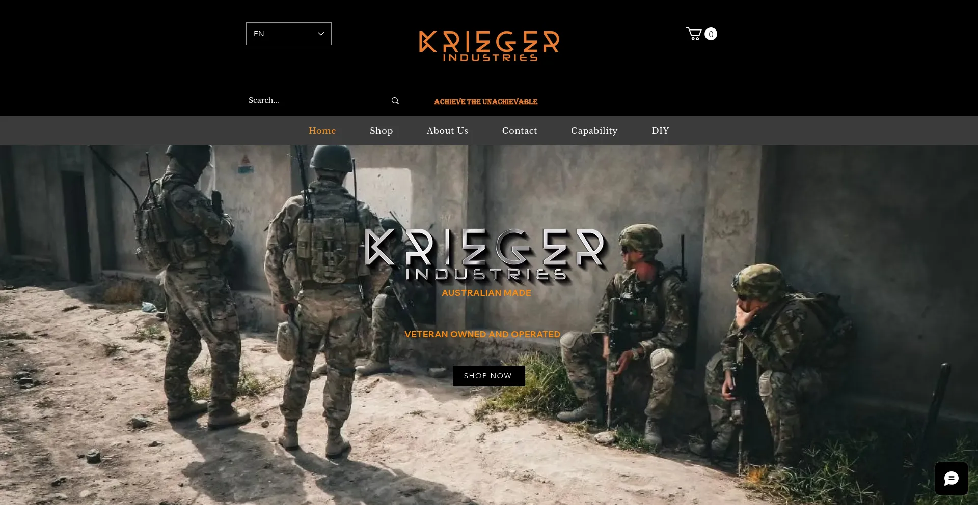 Website screenshot of Kriegerindustries.com.au