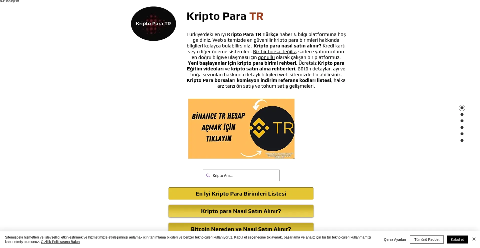 Website screenshot of Kriptoparatr.com