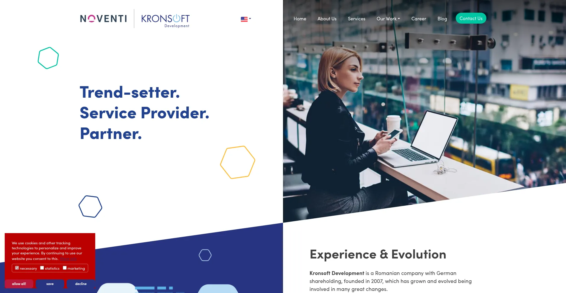 Website screenshot of Kronsoft.ro