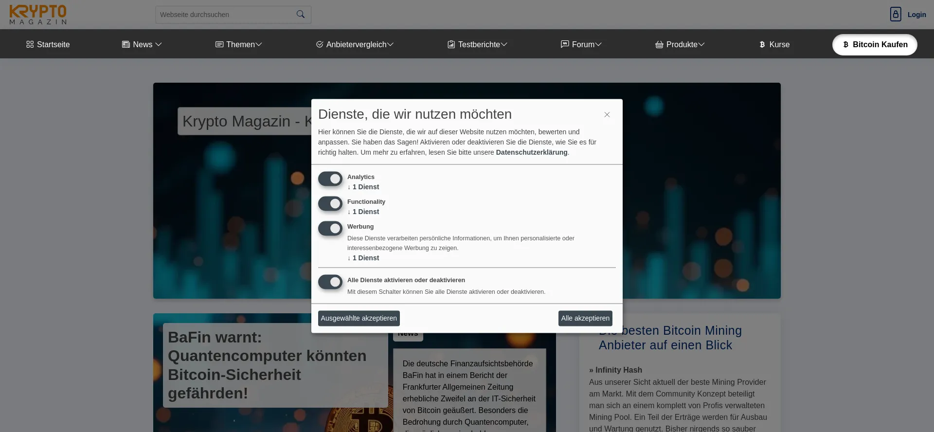 Website screenshot of Krypto-magazin.de