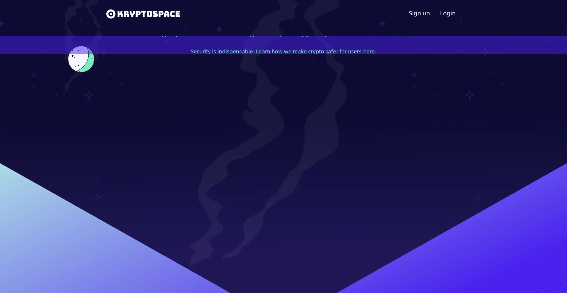Website screenshot of Kryptospace.web.app