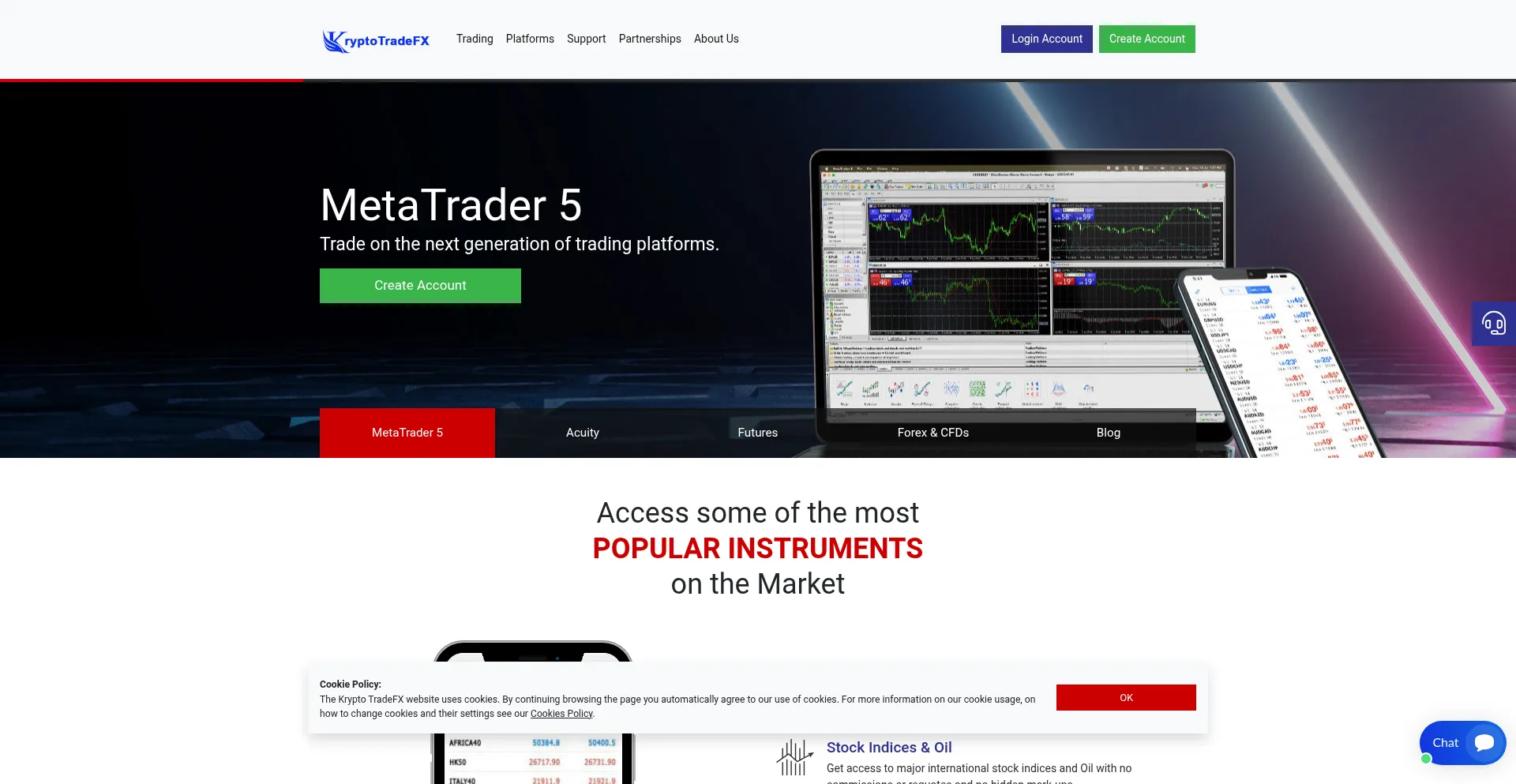 Website screenshot of Kryptotradesfx.net