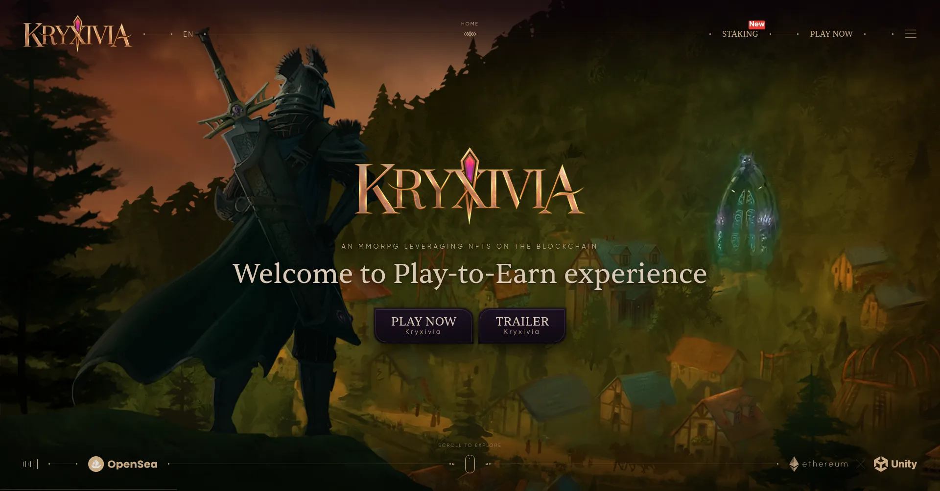 Website screenshot of Kryxivia.io
