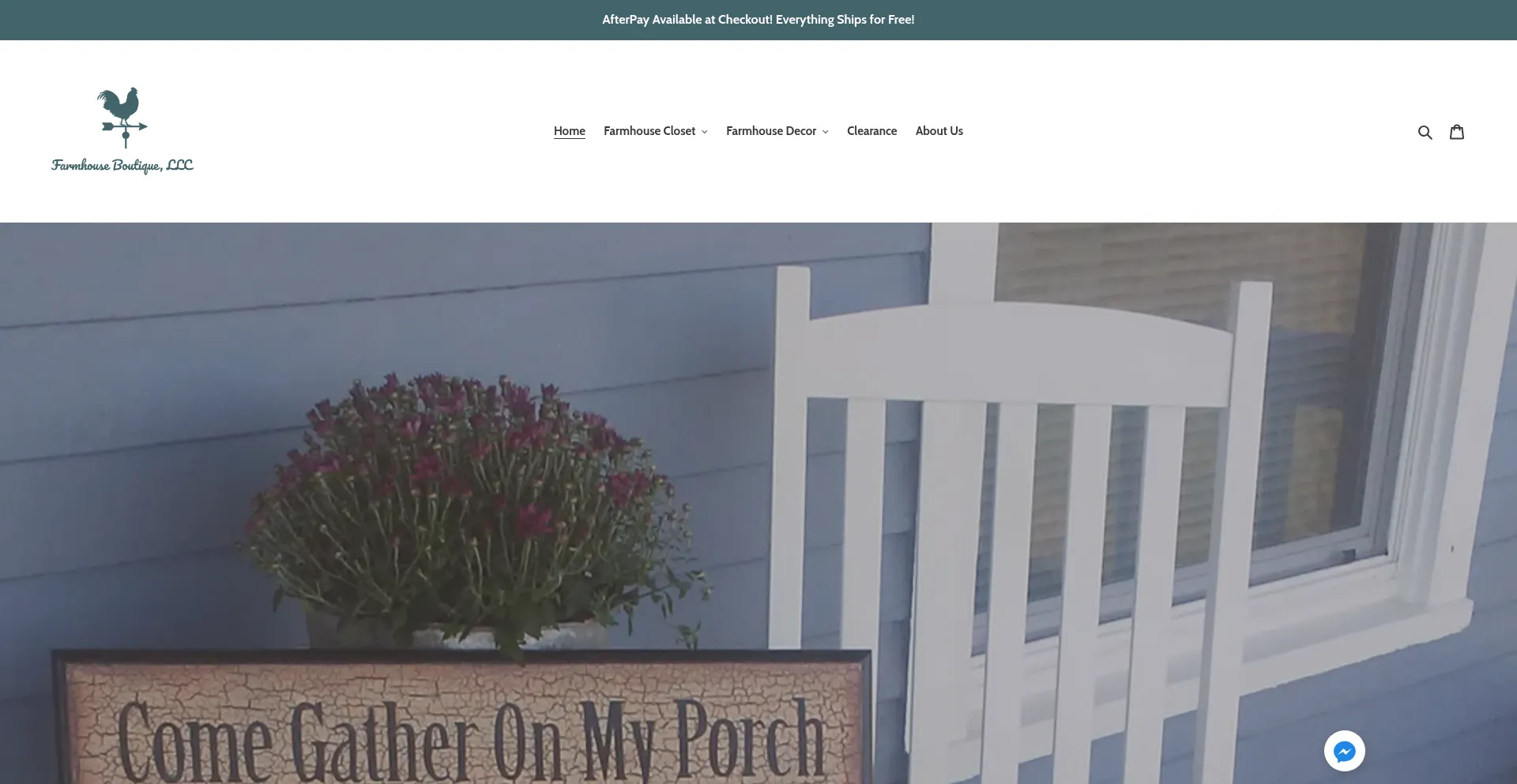 Website screenshot of Ksfarmhouseboutique.com