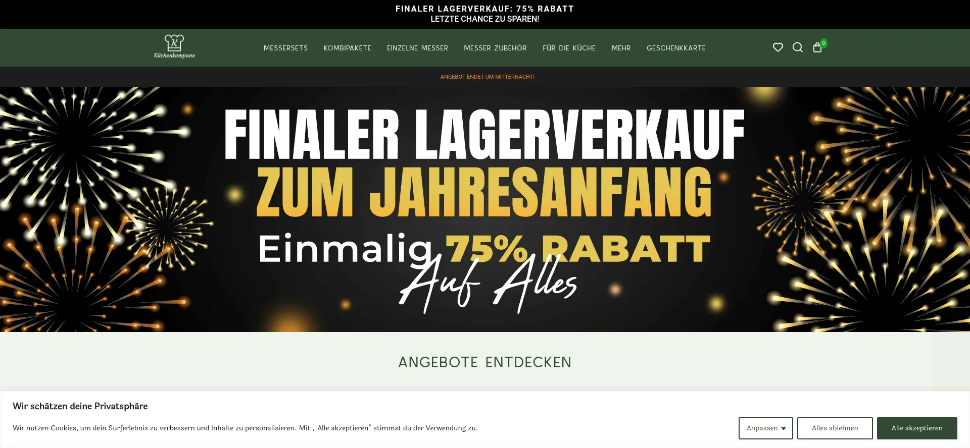 Website screenshot of Kuechenkompane.de